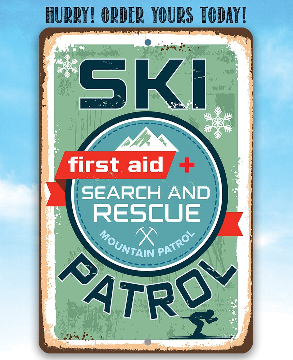 Ski Patrol First Aid Search and Rescue - Metal Sign