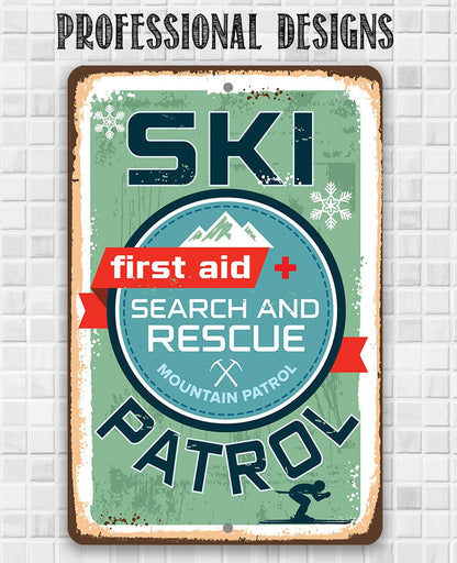Ski Patrol First Aid Search and Rescue - Metal Sign