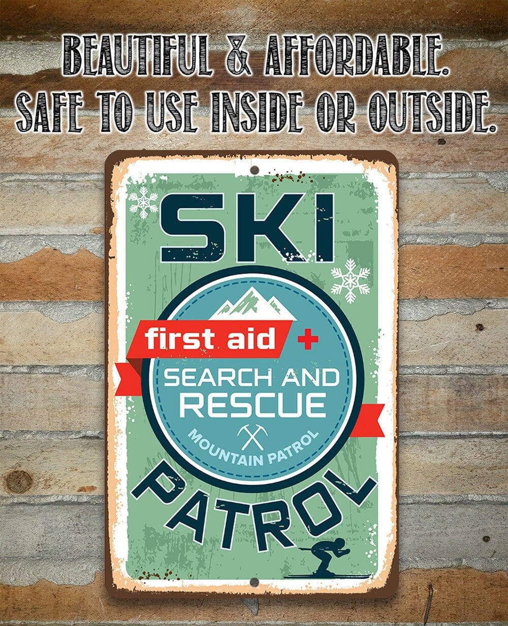 Ski Patrol First Aid Search and Rescue - Metal Sign