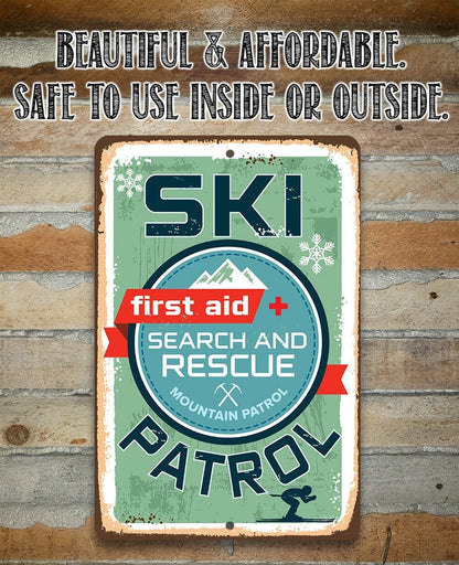Ski Patrol First Aid Search and Rescue - Metal Sign