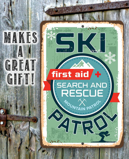 Ski Patrol First Aid Search and Rescue - Metal Sign