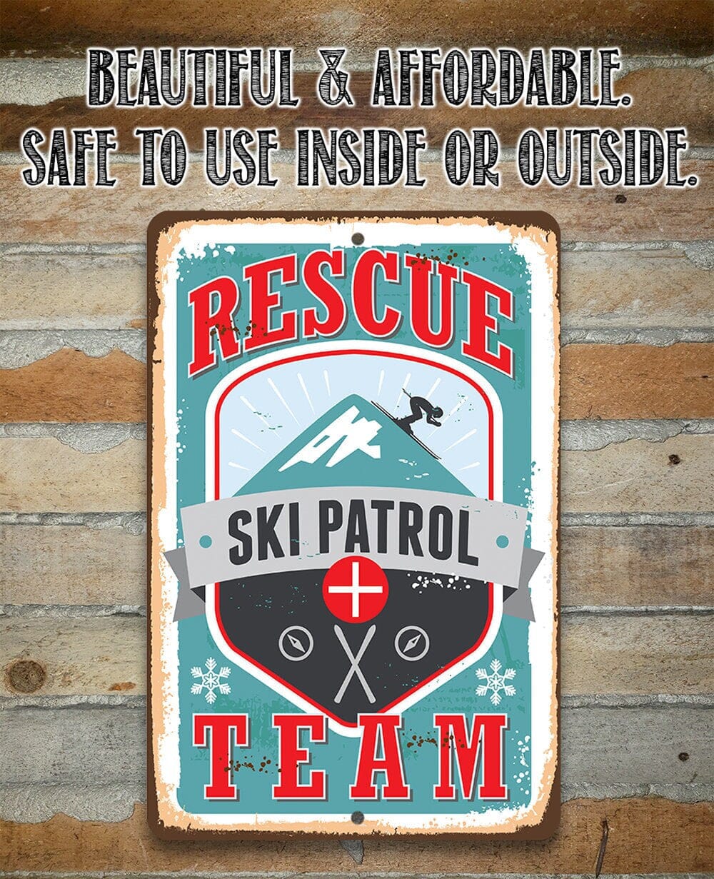 Ski Patrol Rescue Team - Metal Sign