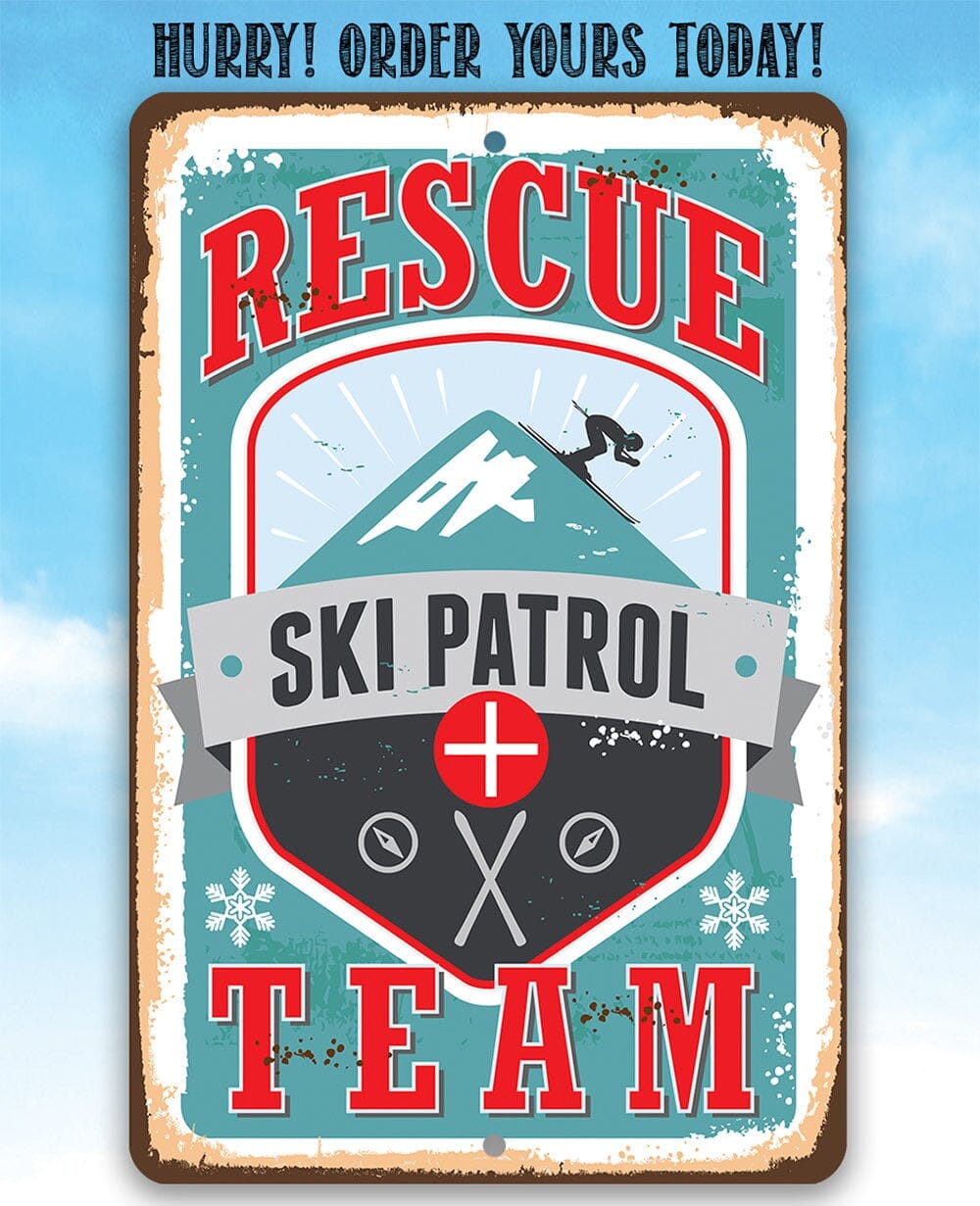 Ski Patrol Rescue Team - Metal Sign