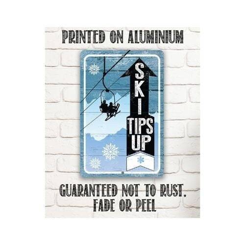 Ski Tips Up - Metal Sign