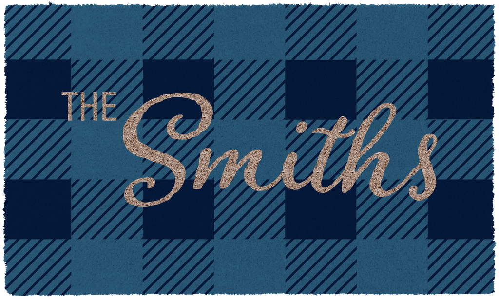 Personalized Checkered Christmas Doormat