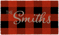Personalized Checkered Christmas Doormat