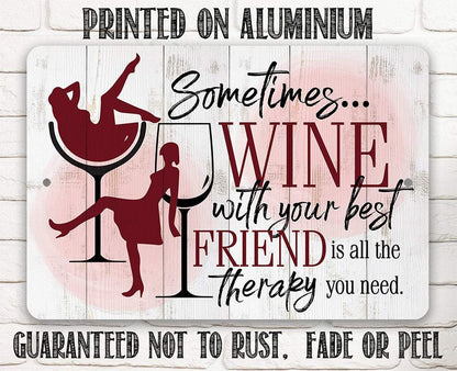 Sometimes Wine - Metal Sign