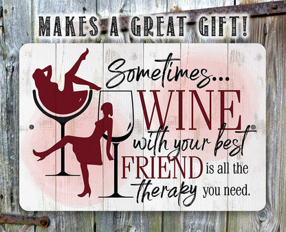 Sometimes Wine - Metal Sign