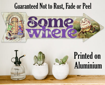 Somewhere - Directional Arrow - Metal Sign