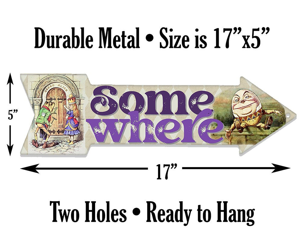 Somewhere - Directional Arrow - Metal Sign