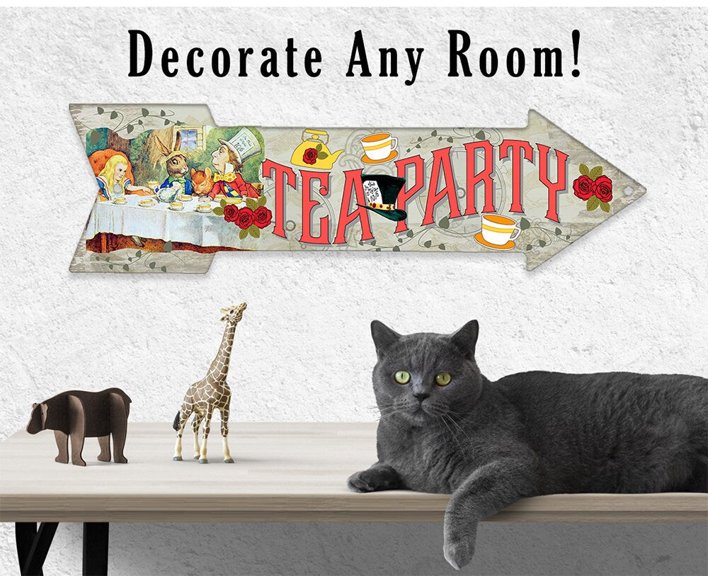 Tea Party - Directional Arrow - Metal Sign