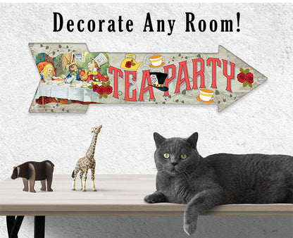 Tea Party - Directional Arrow - Metal Sign