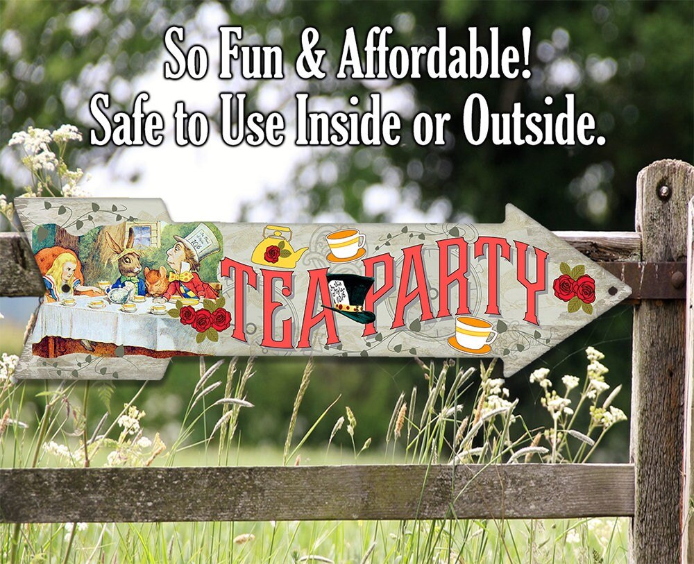 Tea Party - Directional Arrow - Metal Sign