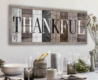 Thankful in Multi Pattern - Canvas