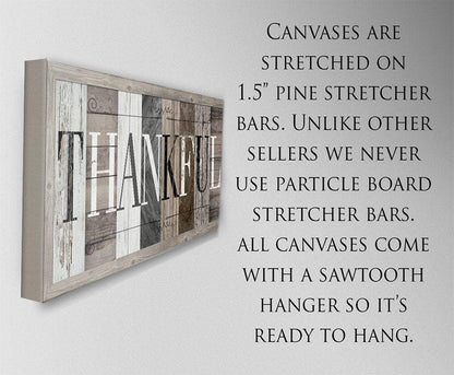 Thankful in Multi Pattern - Canvas