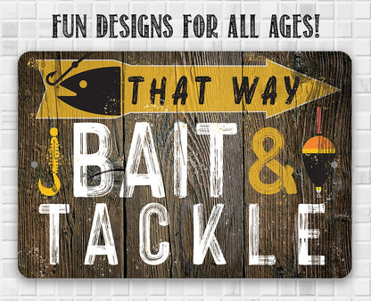 That Way, Bait & Tackle - Directional - Metal Sign