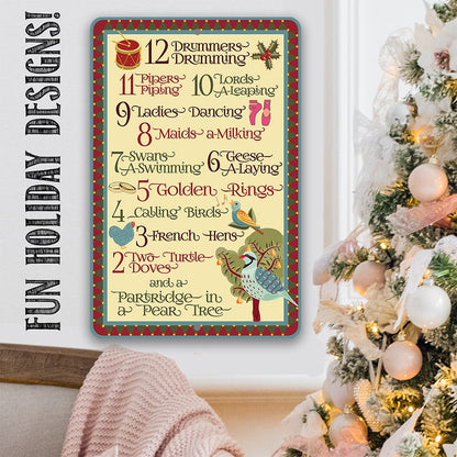 The 12 Days of Christmas - Metal Sign