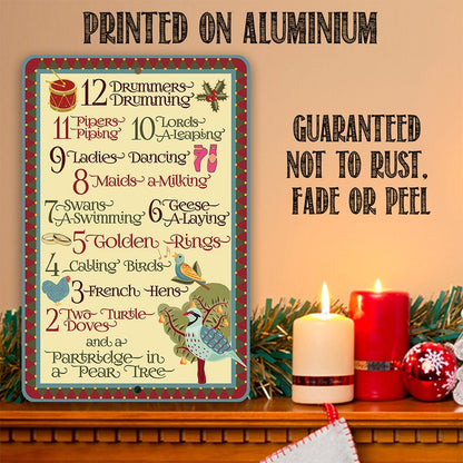 The 12 Days of Christmas - Metal Sign