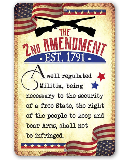 The 2nd Amendment Established 1791 - Metal Sign