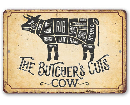 The Butcher's Cut COW - Metal Sign
