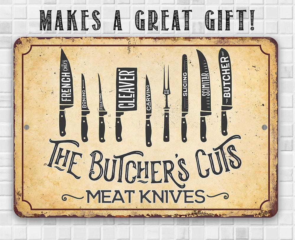 The Butcher's Cut KNIVES - Metal Sign