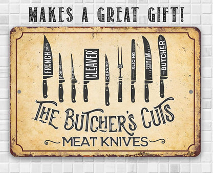 The Butcher's Cut KNIVES - Metal Sign