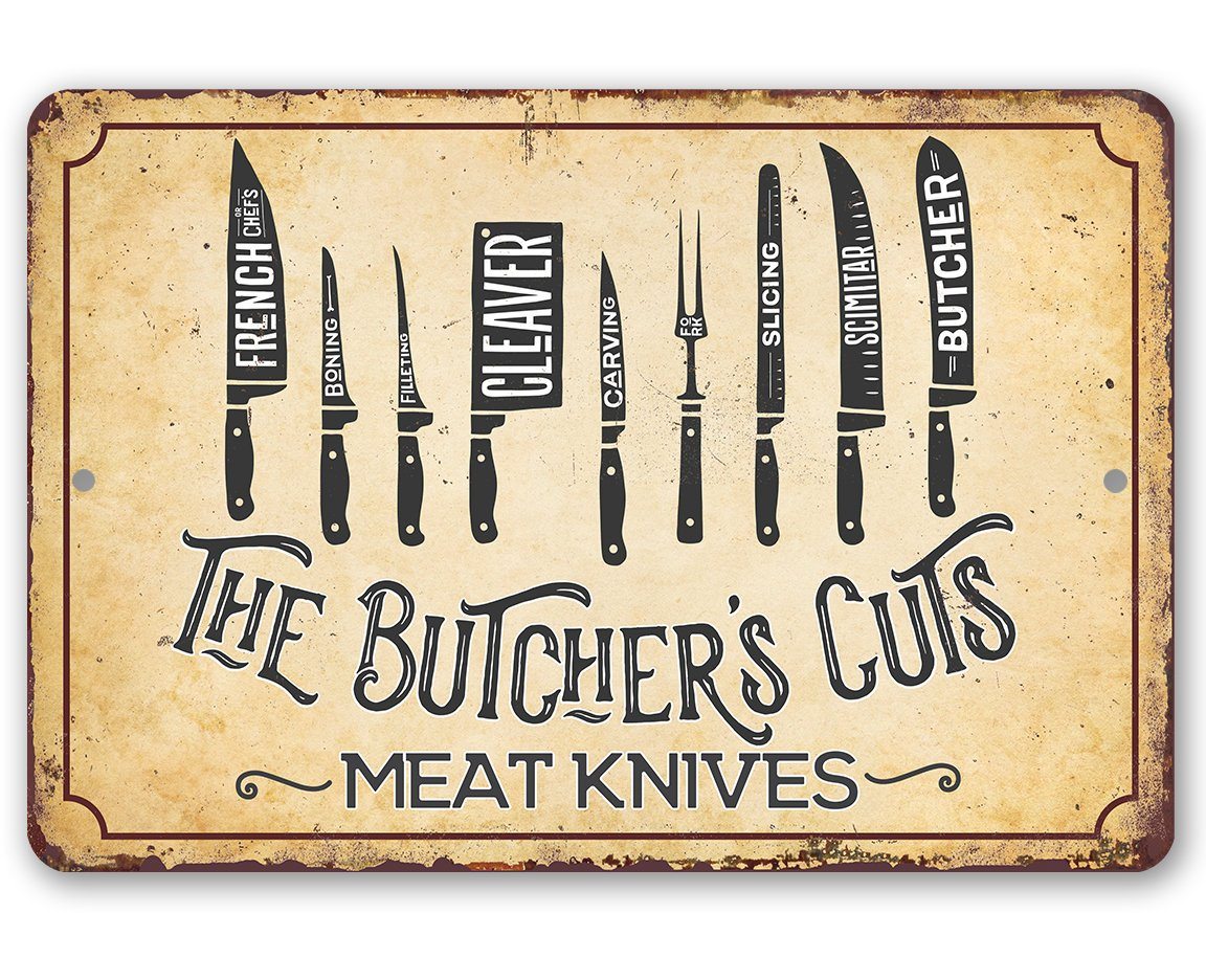 The Butcher's Cut KNIVES - Metal Sign