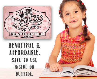 The Princess Sleeps Here - Metal Sign