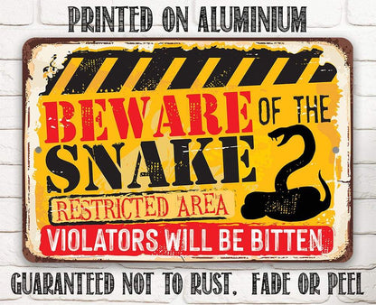 Beware Snake - Metal Sign