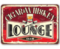 Cigar & Whiskey Lounge - Metal Sign