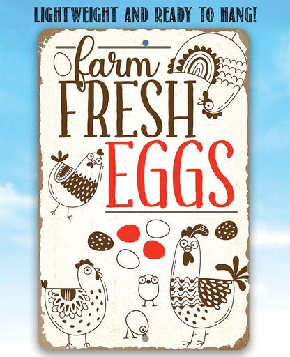 Farm Fresh Eggs 2 - Metal Sign