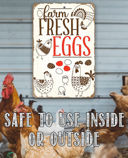 Farm Fresh Eggs 2 - Metal Sign