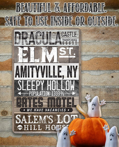Halloween Towns Sign - Metal Sign