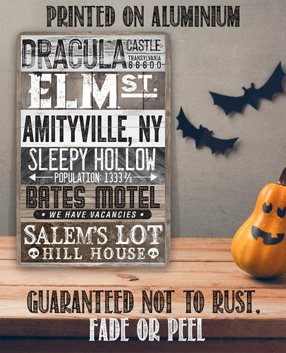 Halloween Towns Sign - Metal Sign