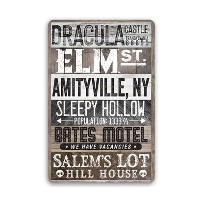 Halloween Towns Sign - Metal Sign