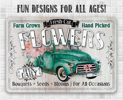 Fresh Cut Flowers - Metal Sign