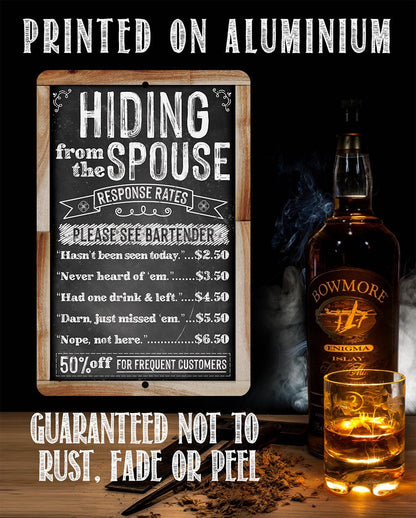 Hiding From The Spouse - Metal Sign