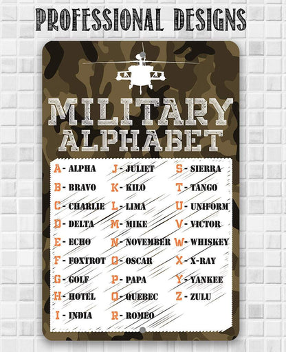 Military Alphabet  - Metal Sign