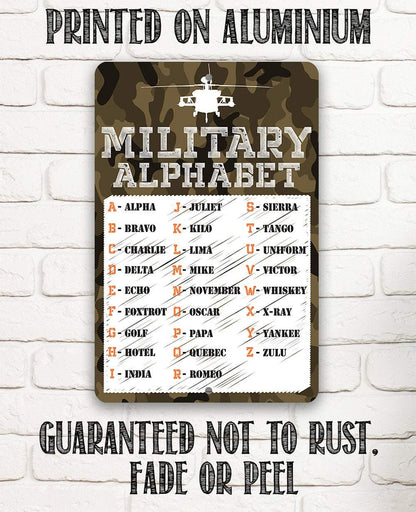 Military Alphabet  - Metal Sign
