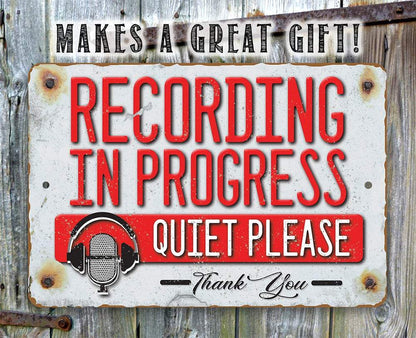 Quiet Recording Studio - Metal Sign