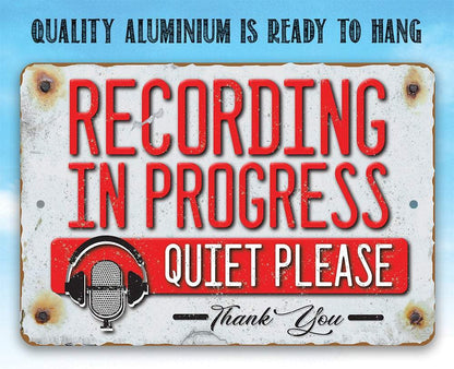Quiet Recording Studio - Metal Sign