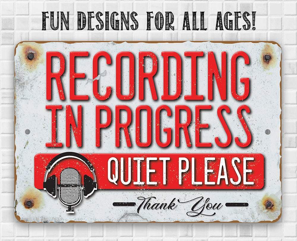 Quiet Recording Studio - Metal Sign