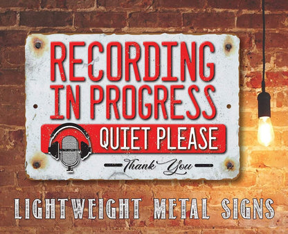 Quiet Recording Studio - Metal Sign
