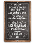 Sometimes I Sit Quietly and Wonder - Metal Sign