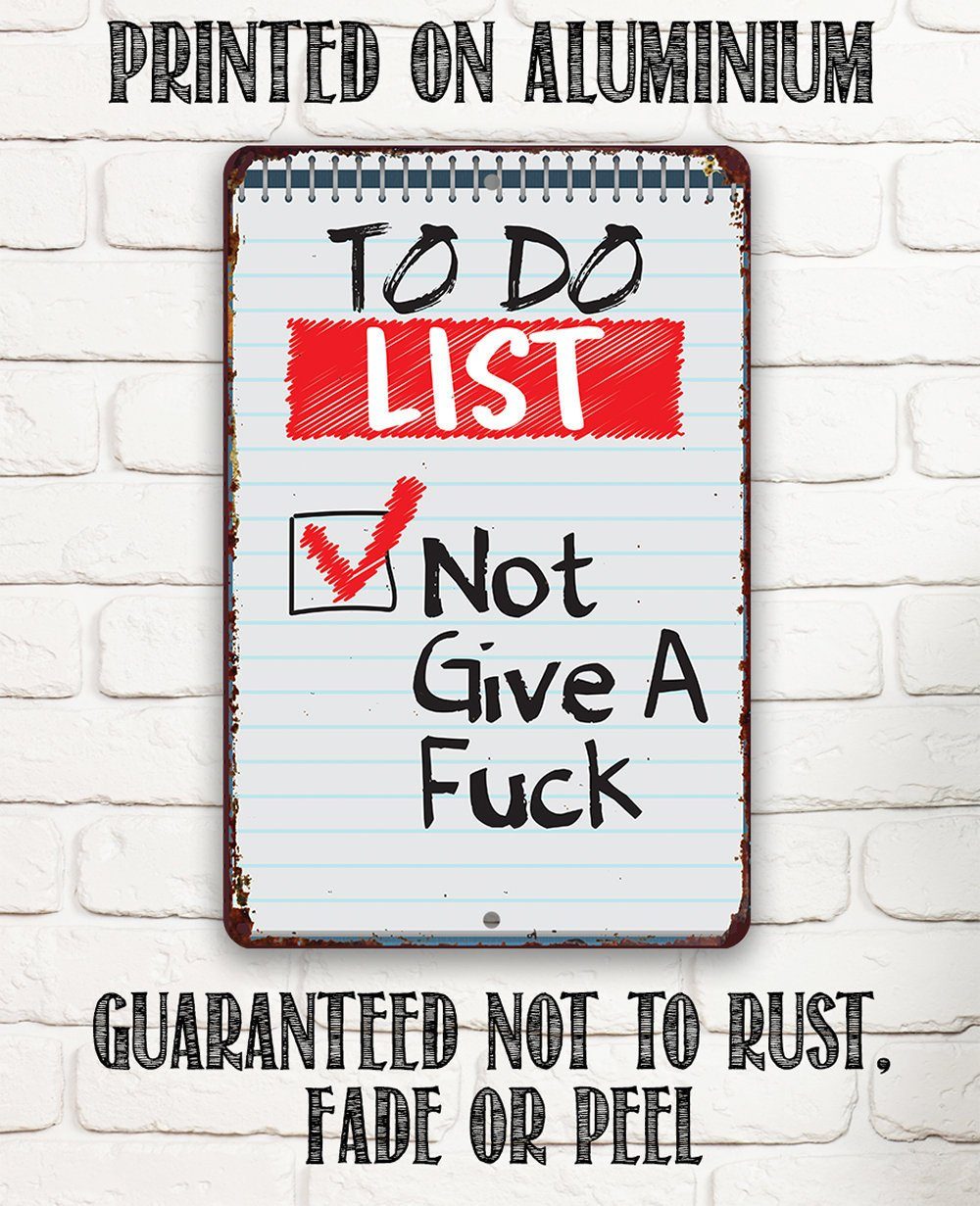 To Do List - Metal Sign