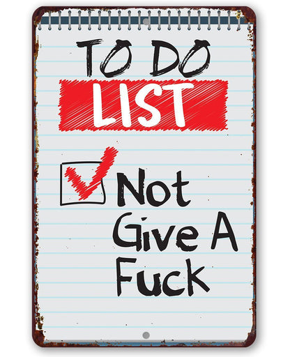 To Do List - Metal Sign