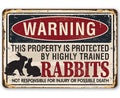 Warning Property Protected By Rabbits - Metal Sign