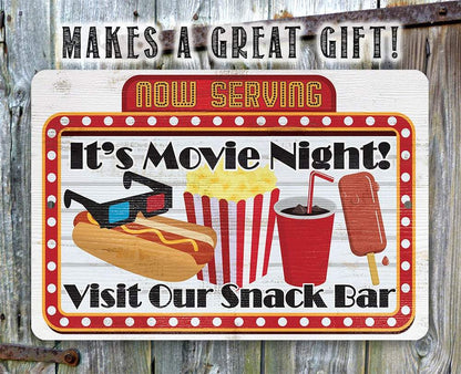 Now Serving Movie Night - Metal Sign