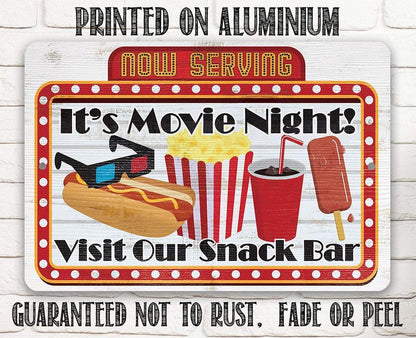 Now Serving Movie Night - Metal Sign