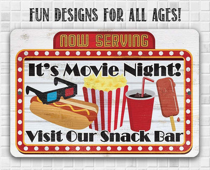 Now Serving Movie Night - Metal Sign